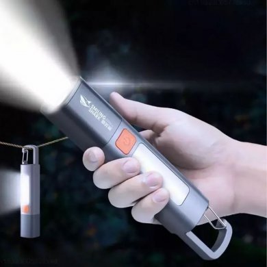 Lanterna LED recarregável USB-C com gancho