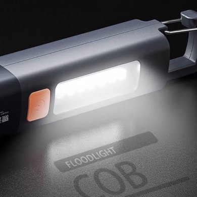 Lanterna LED recarregável USB-C com gancho