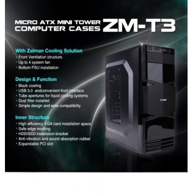 ZM-T3 Gabinete Zalman ZM-T3 Torre ATX Preto