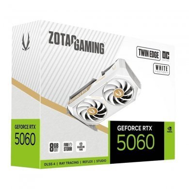 ZT-B50600Q-10M Zotac Placa de Vídeo RTX 5060 8GB Twin Edge OC White Edition
